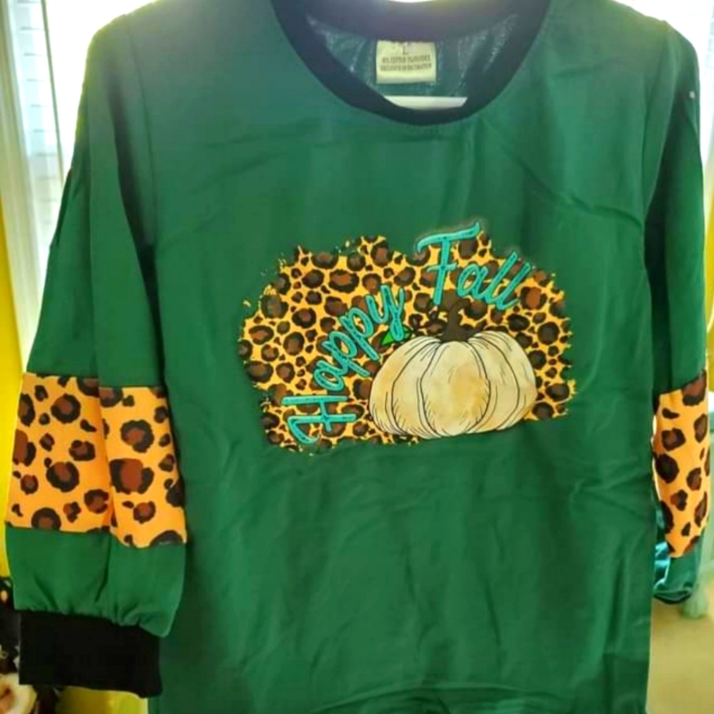 Girl's Leopard PUMPKIN PRINTED TOP